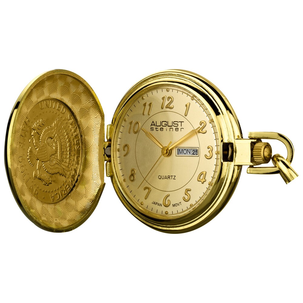 August Steiner Men's JFK Gold-Tone Pocket Watch