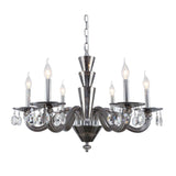 Augusta 6 lightSilver Shade Chandelier Clear Royal Cut Crystal - One Size