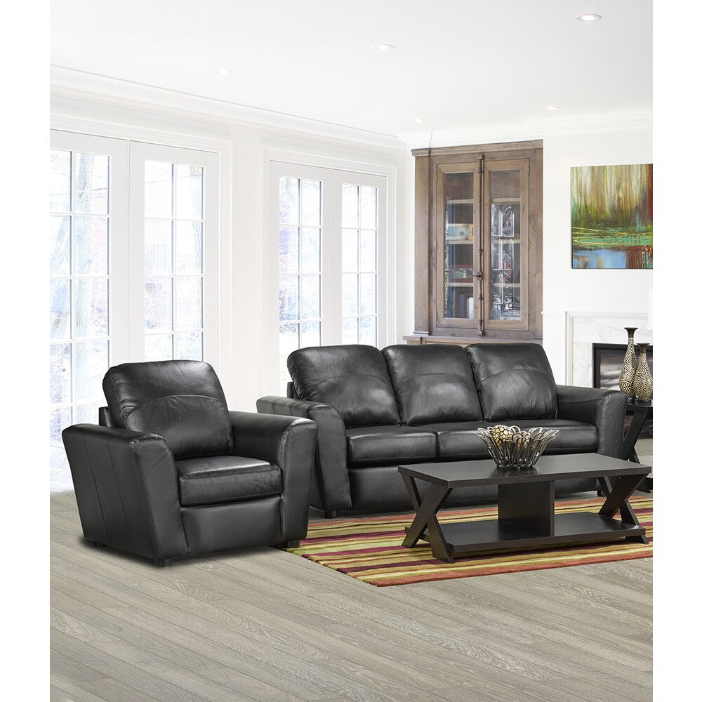 Augusta Italian Leather Sofa and Two Chair Set