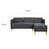 Augustus Mid-century Modern Fabric Chaise Sectional by Christopher Knight Home