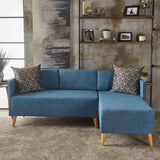 Augustus Mid-century Modern Fabric Chaise Sectional by Christopher Knight Home