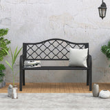Aumo Matte Black Steel Patio Bench by Havenside Home - 4Ft