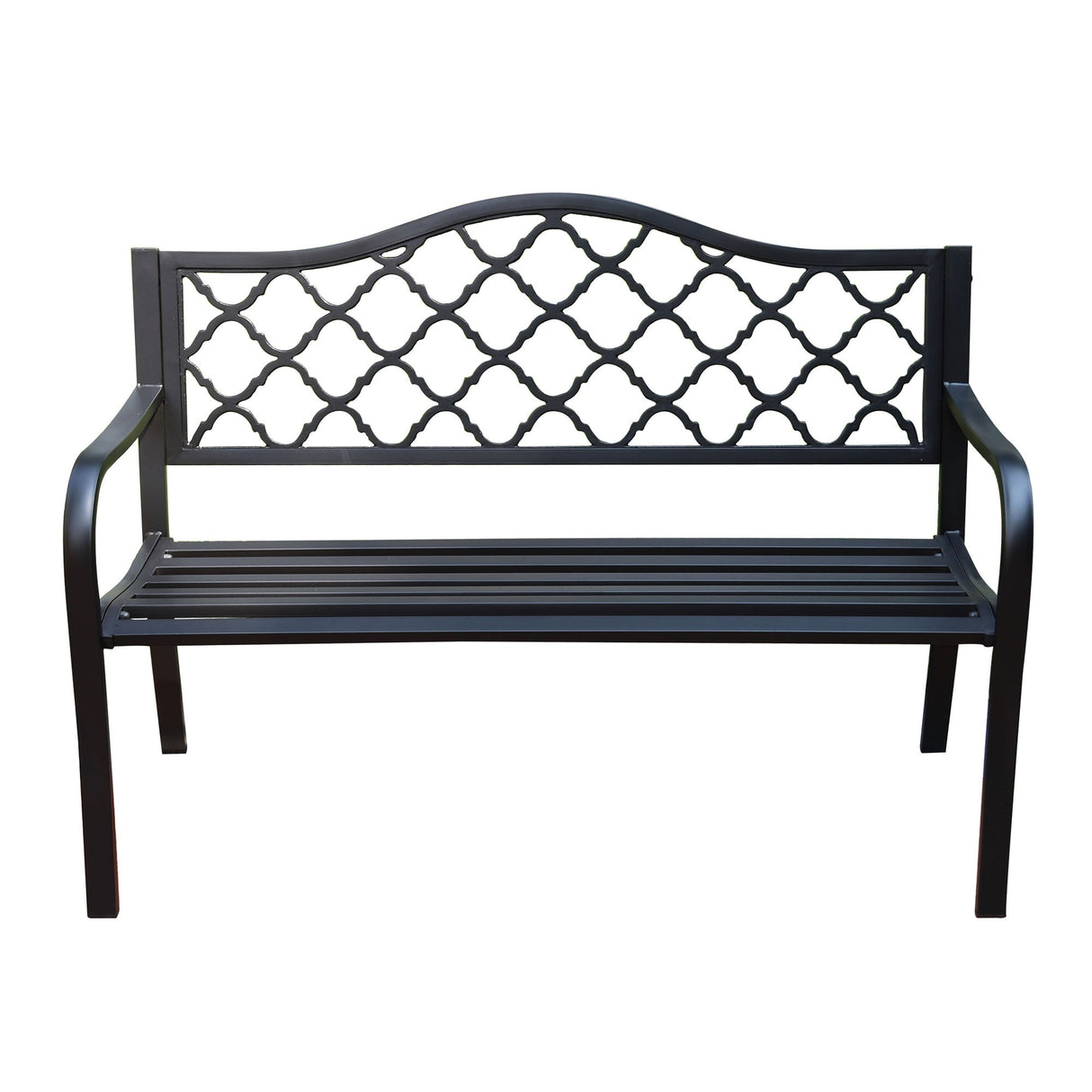 Aumo Matte Black Steel Patio Bench by Havenside Home - 4Ft
