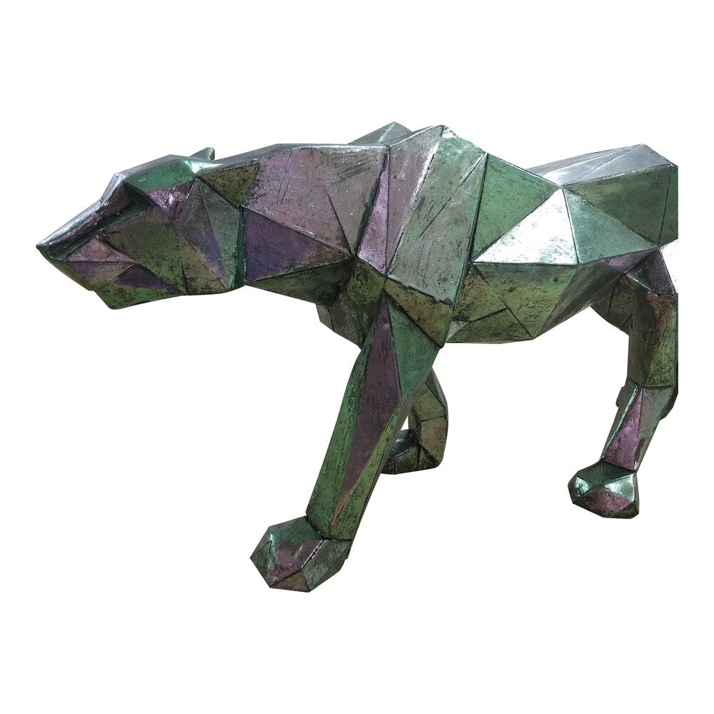 Aurelle Home Cello Aged Silver Resin Leopard Statue - 10" x 27" x 6"