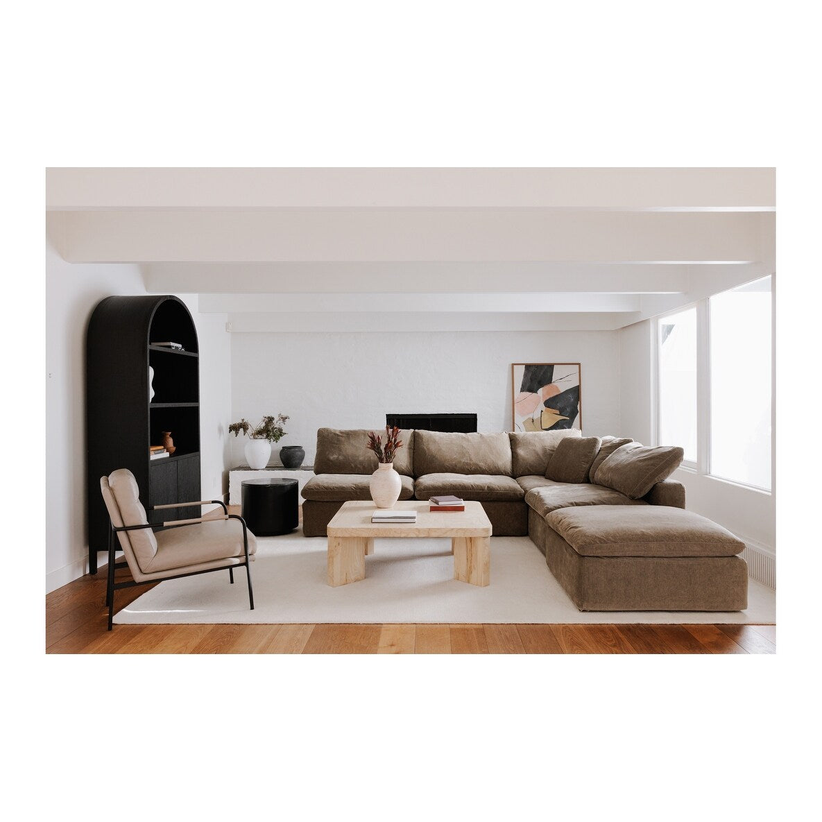 Aurelle Home Arched Bookshelf Display Cabinet