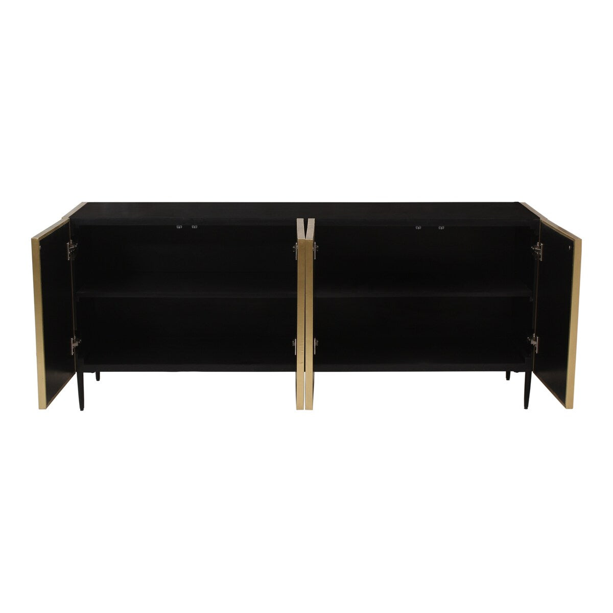 Aurelle Home Art Deco Brass Finish 2-Door Sideboard