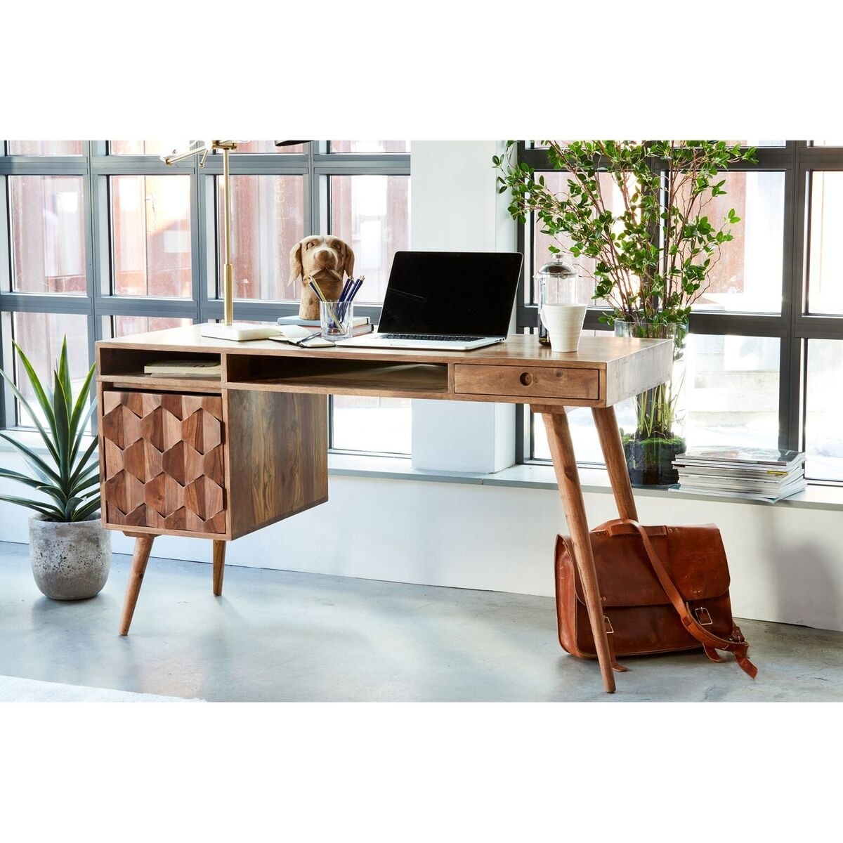 Aurelle Home Oslo Mid-Century Modern Desk