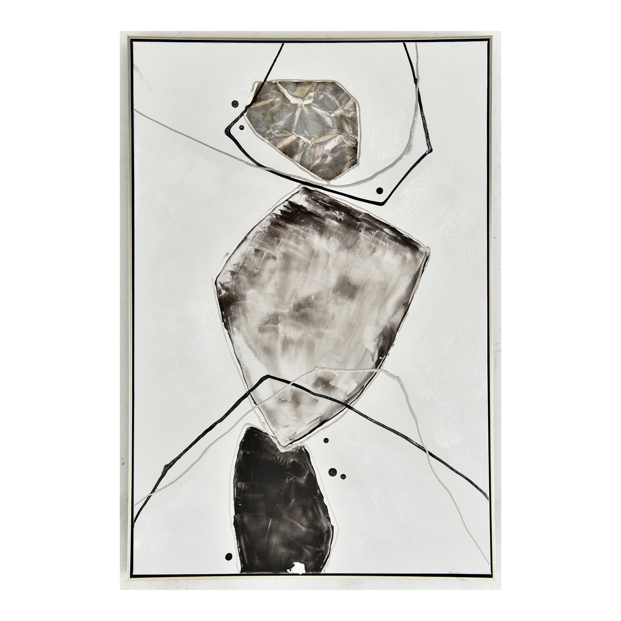 Aurelle Home Modern Gold Tone Monochromatic Canvas Wall Art