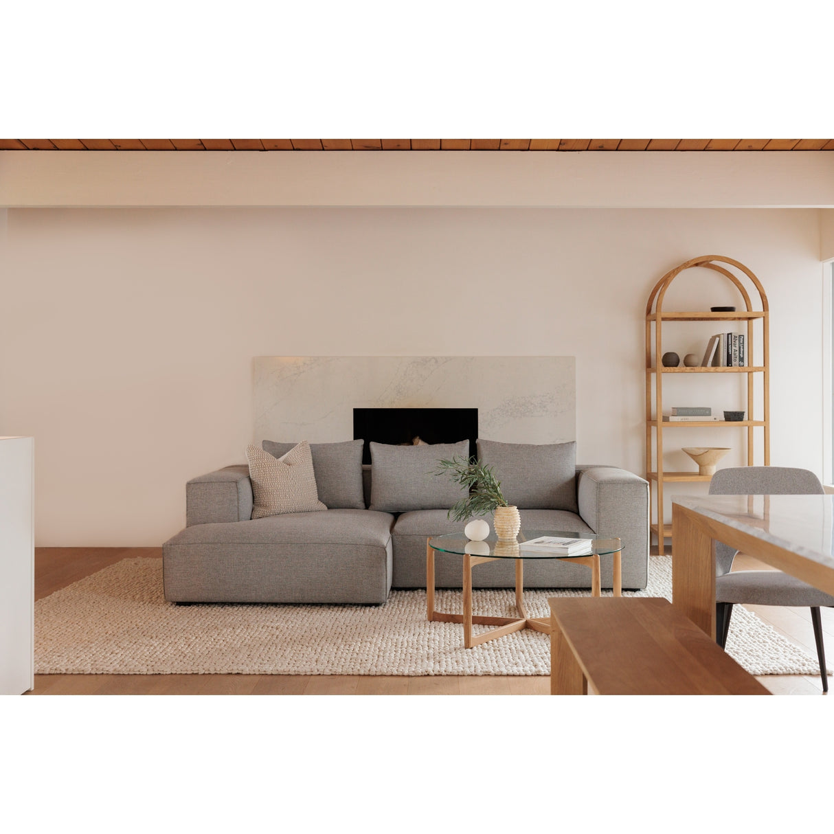 Aurelle Home Modern Oak Arched Bookshelf