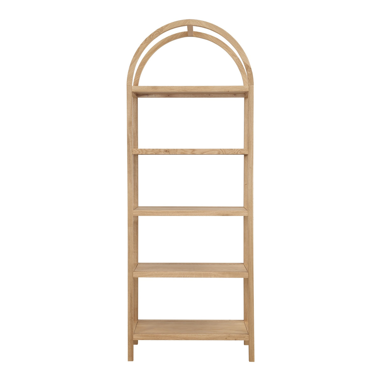 Aurelle Home Modern Oak Arched Bookshelf