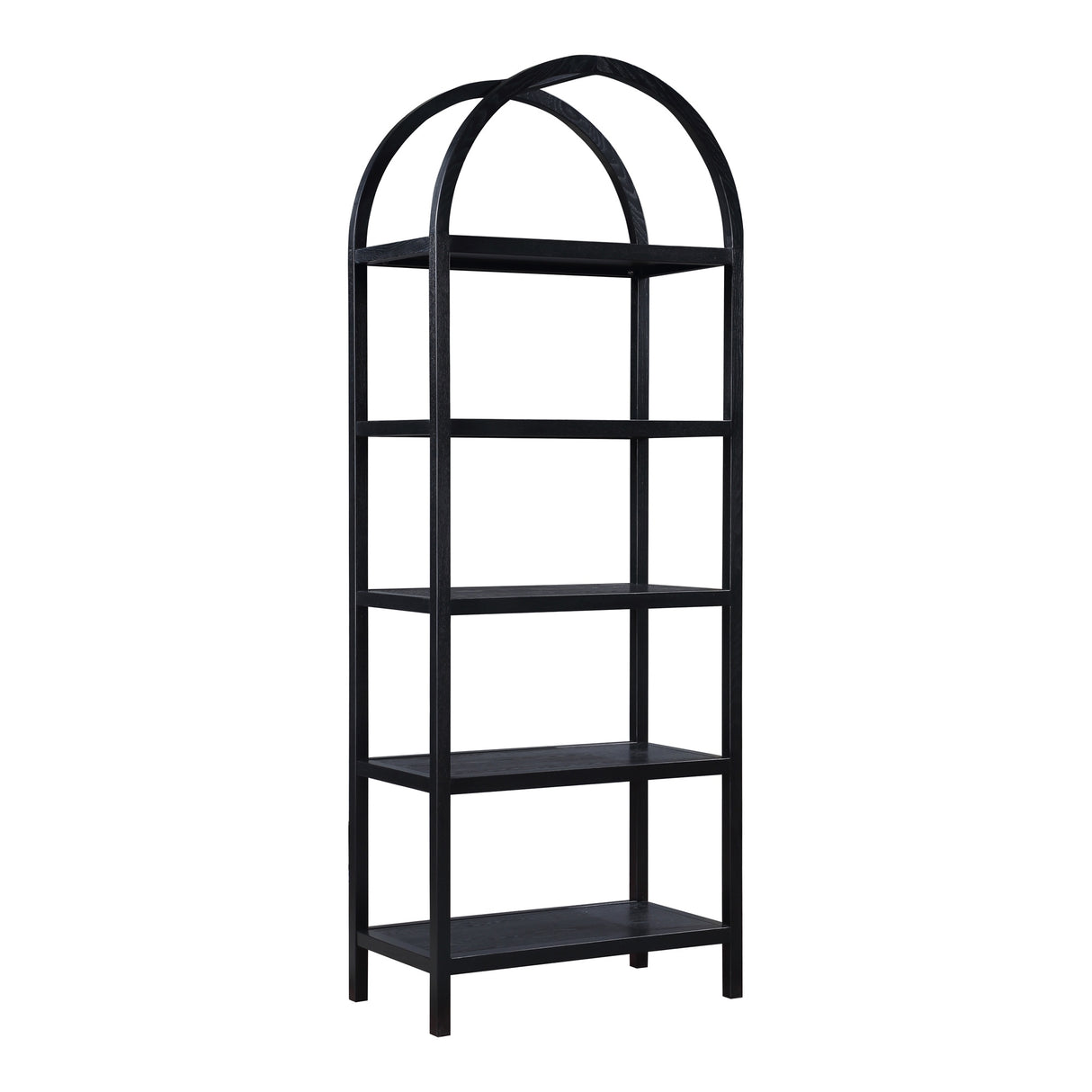 Aurelle Home Modern Oak Arched Bookshelf