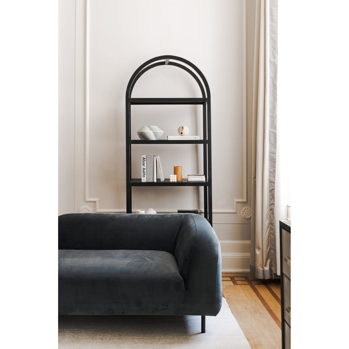 Aurelle Home Modern Oak Arched Bookshelf
