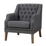Aurelle Home Pope Grey Tufted Accent Chair Grey