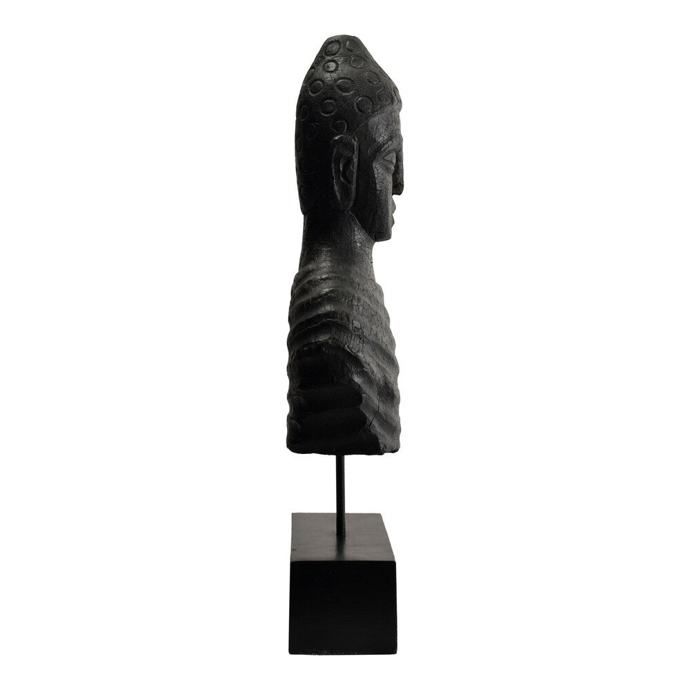 Aurelle Home Rustic Budha Black Mango Wood Statue - 20.5 x 4 x 10.25