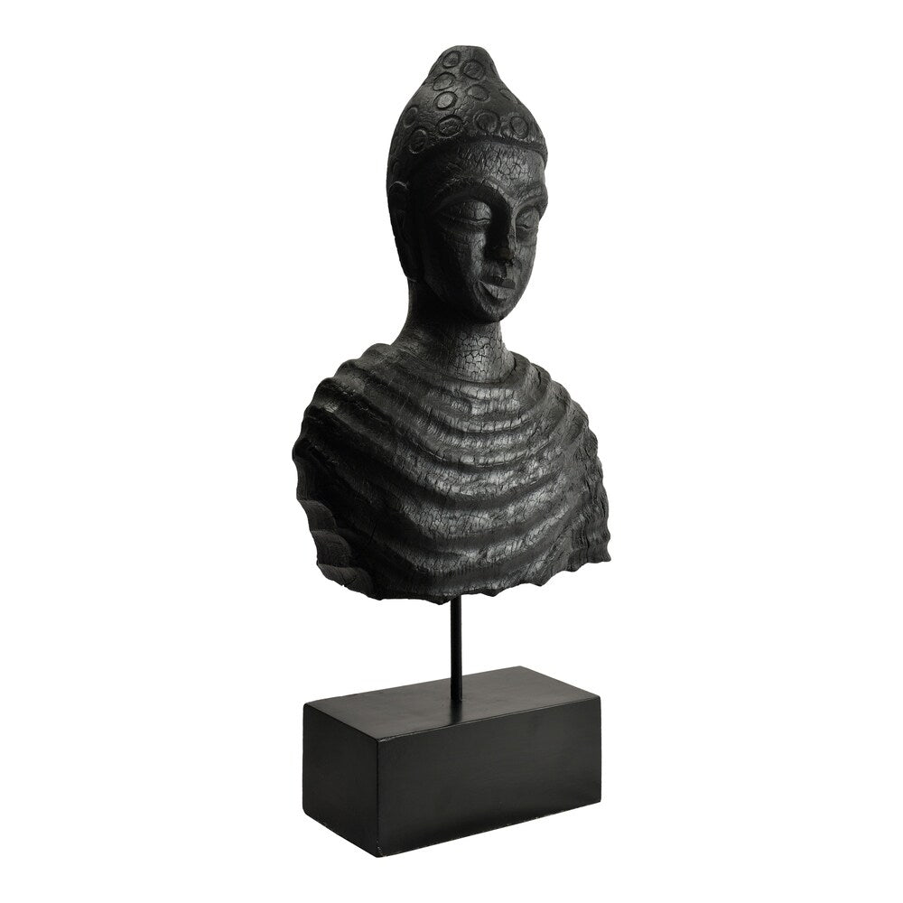 Aurelle Home Rustic Budha Black Mango Wood Statue - 20.5 x 4 x 10.25
