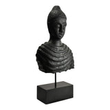 Aurelle Home Rustic Budha Black Mango Wood Statue - 20.5 x 4 x 10.25