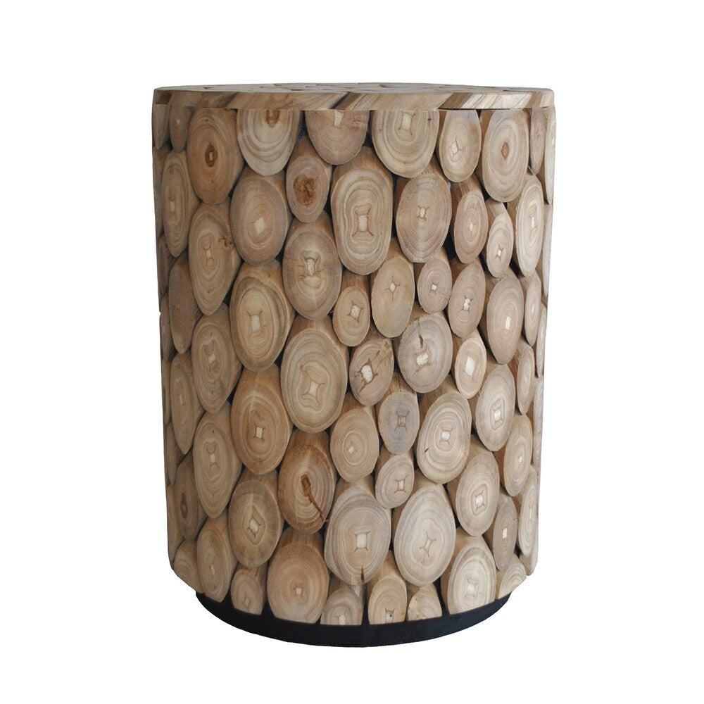 Aurelle Home Teak Stool Round