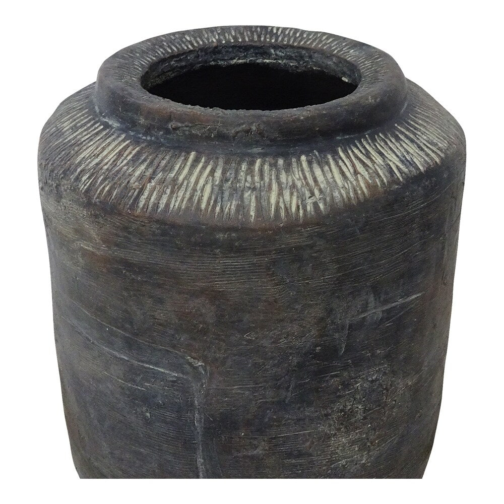 Aurelle Home Vitas Rustic Brown Cement Vase Planter - Large