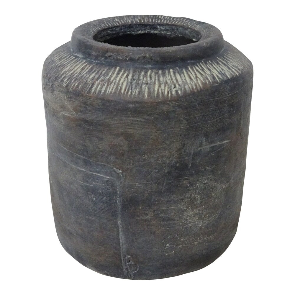 Aurelle Home Vitas Rustic Brown Cement Vase Planter - Large