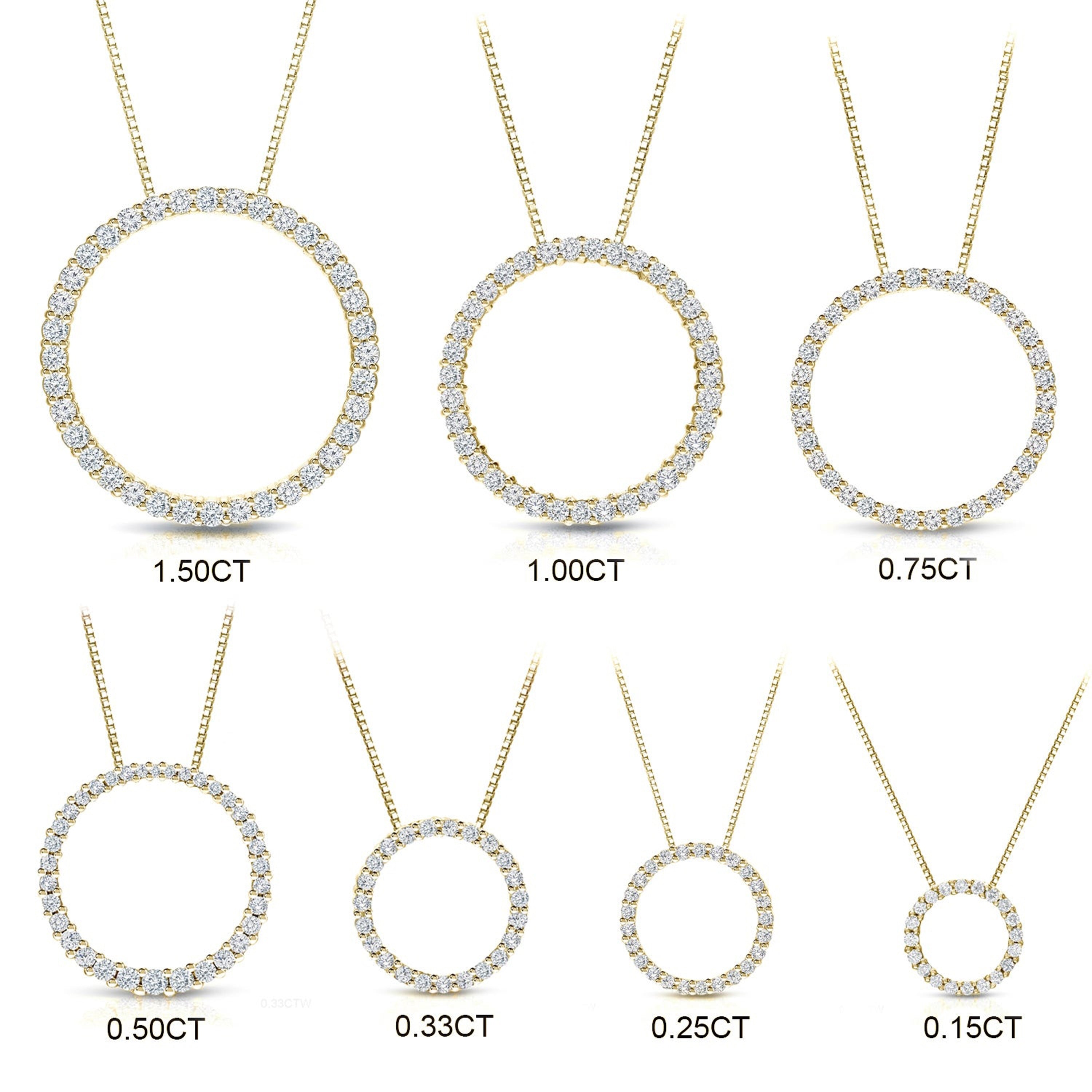 Auriya 14K Yellow Gold Diamond Circle Pendant Necklace