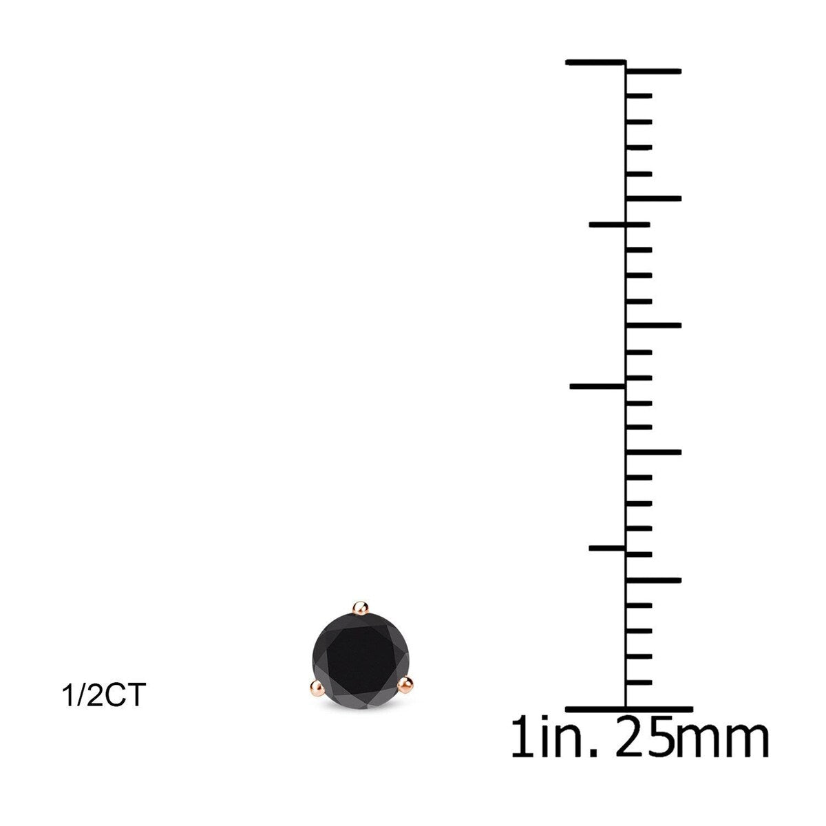 Auriya 14k Rose Gold 1/2 to 4ctw Black Diamond Stud Earrings Martini-set