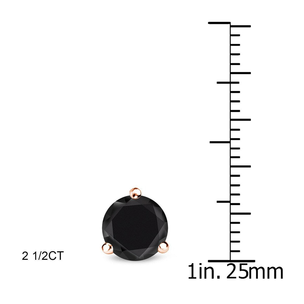 Auriya 14k Rose Gold 1/2 to 4ctw Black Diamond Stud Earrings Martini-set