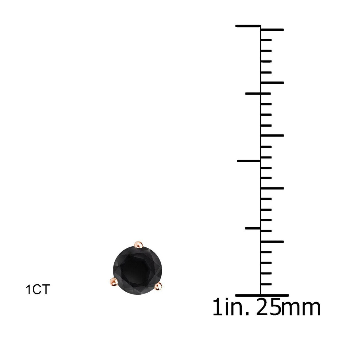 Auriya 14k Rose Gold 1/2 to 4ctw Black Diamond Stud Earrings Martini-set