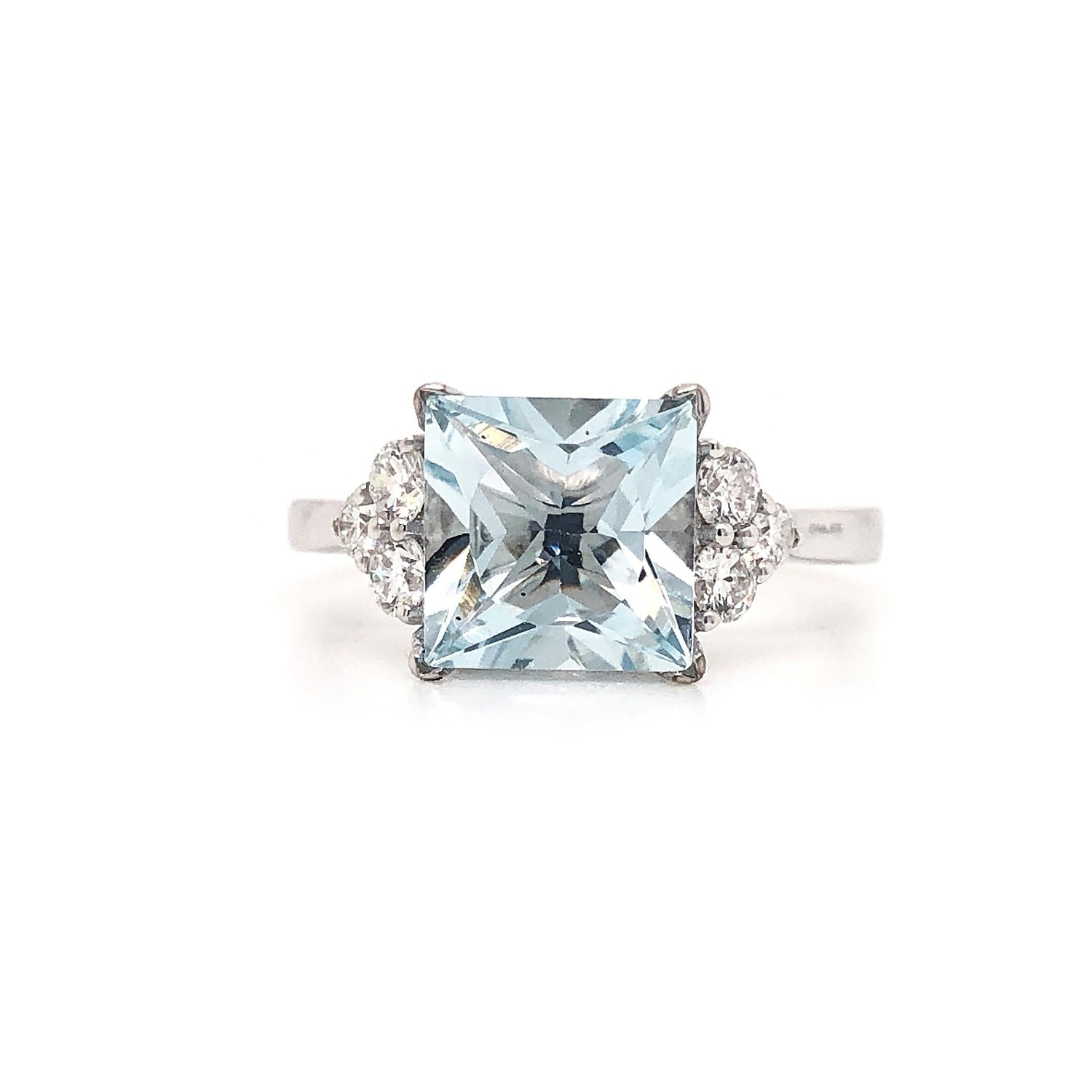 Auriya 1 7/8ct Princess-cut Aquamarine and Diamond Engagement Ring 1/3ctw 14k Gold