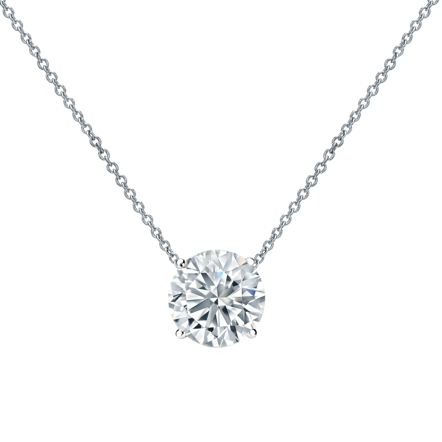 Auriya 14-karat Gold 0.25ctw Round Solitaire Lab Grown Diamond Necklace 4-Prong (F-G VS) - 0.25