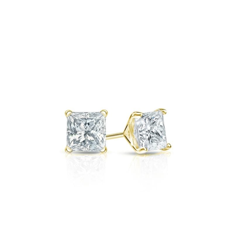 Auriya 14-karat Gold Lab Grown 0.25 carat TDW Princess Diamond Stud Earrings 4-Prong Martini Screw-back