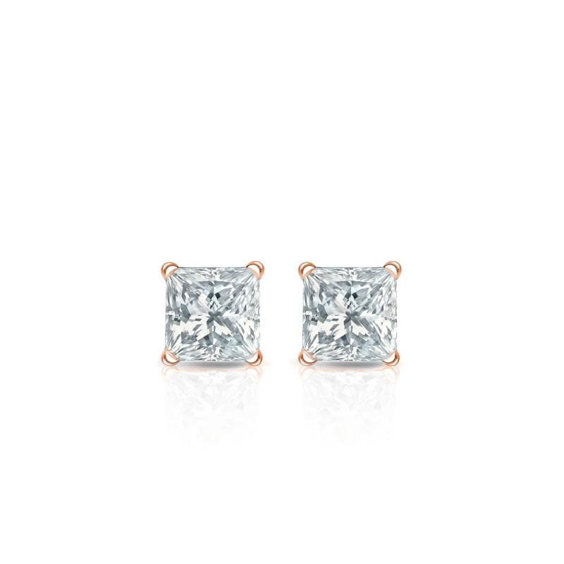 Auriya 14-karat Gold Lab Grown 0.25 carat TDW Princess Diamond Stud Earrings 4-Prong Martini Screw-back