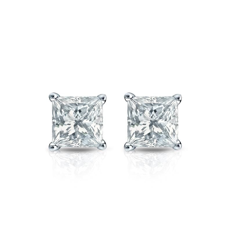 Auriya 14-karat Gold Lab Grown 0.40 carat TDW Princess Diamond Stud Earrings 4-Prong Basket Screw-back