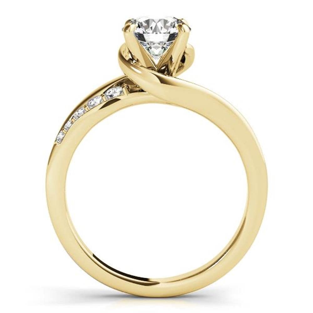 Auriya 14k Gold 1 1/2ctw Modern Moissanite and Diamond Engagement Ring 1/4ctw