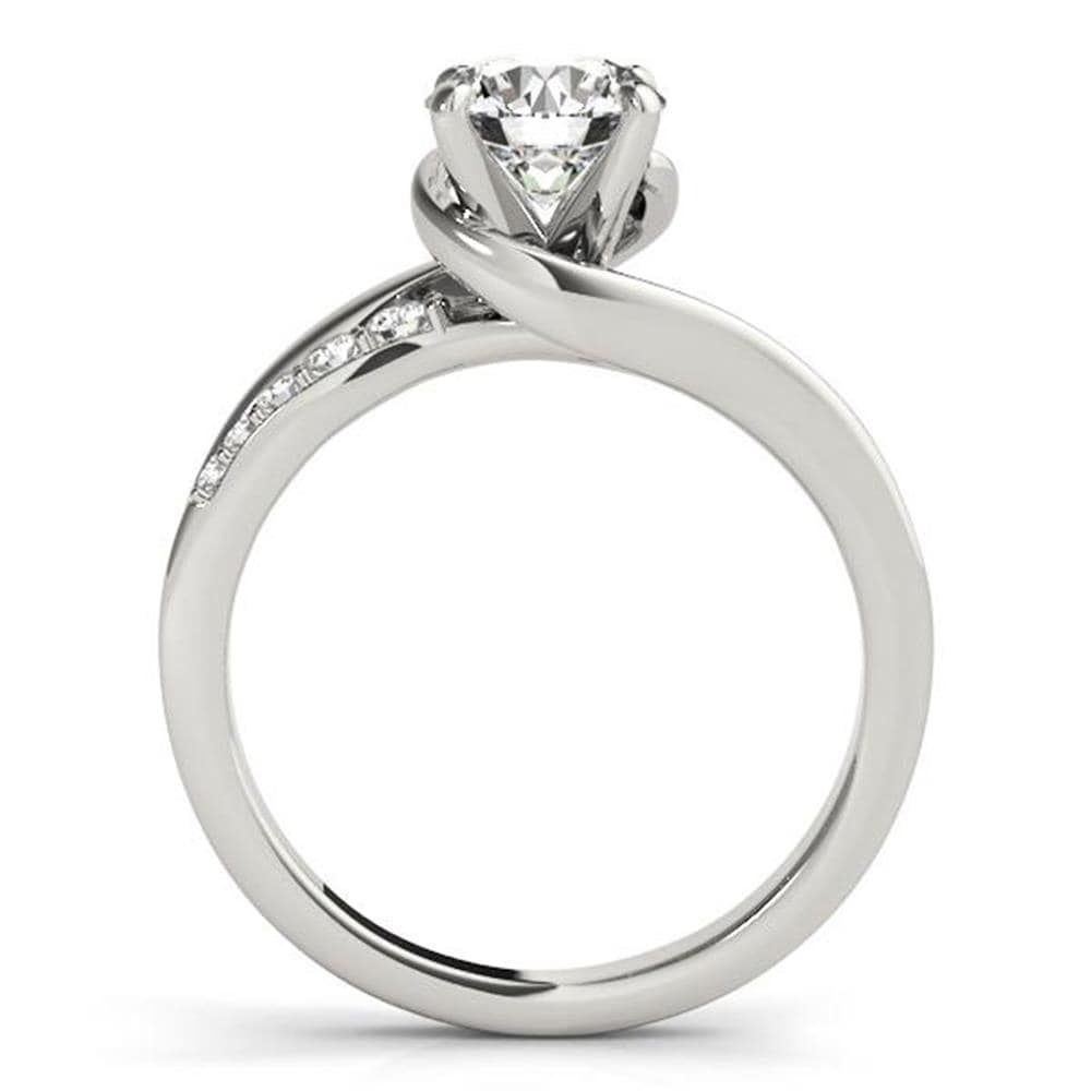 Auriya 14k Gold 1 1/2ctw Modern Moissanite and Diamond Engagement Ring 1/4ctw
