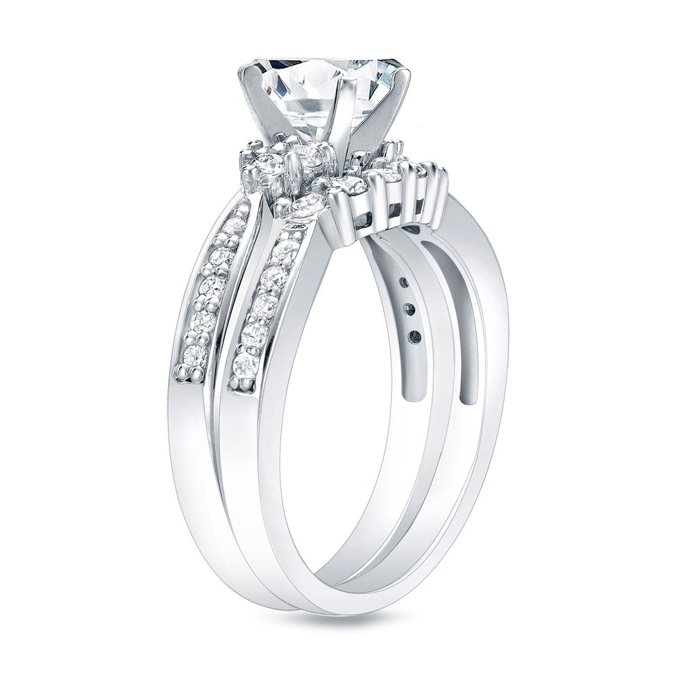 14k Gold 1 1/3ct TDW Round Diamond Engagement Ring Set by Auriya