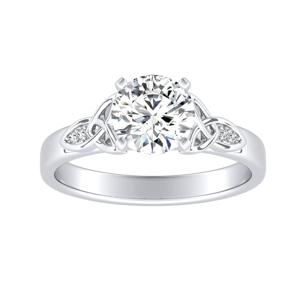 Auriya 14k Gold Modern 1/2ct Round Moissanite Engagement Ring