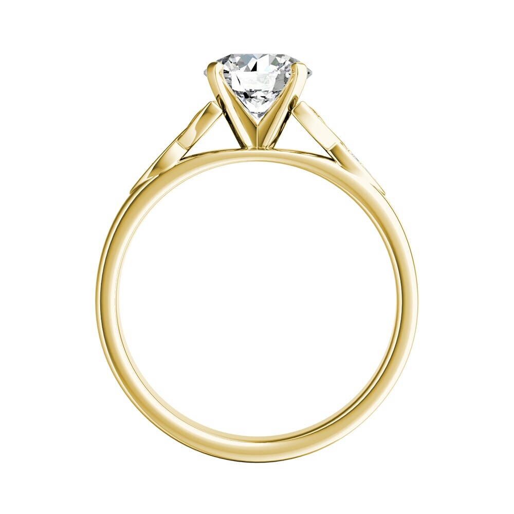 Auriya 14k Gold Modern 1/2ct Round Moissanite Engagement Ring