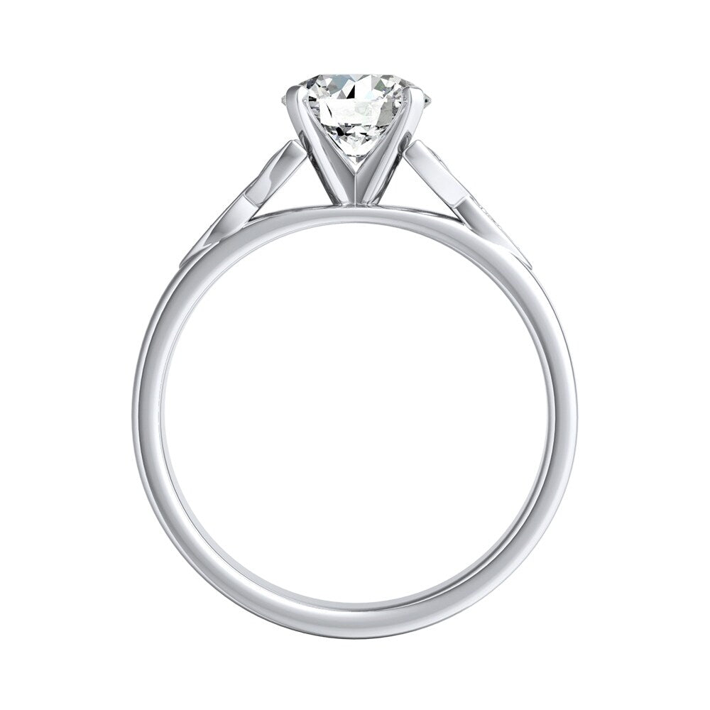 Auriya 14k Gold Modern 1/2ct Round Moissanite Engagement Ring