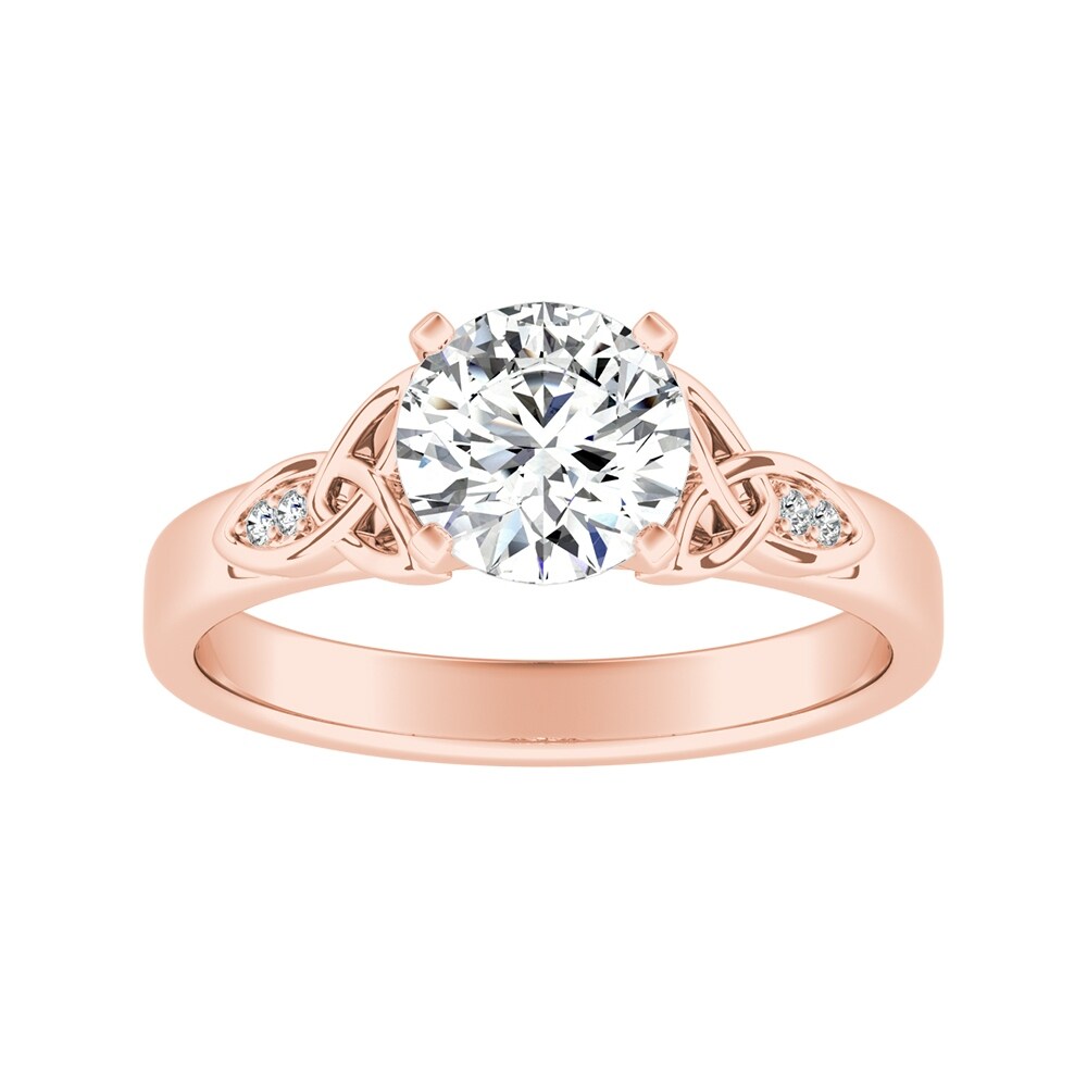 Auriya 14k Gold Modern 1/2ct Round Moissanite Engagement Ring
