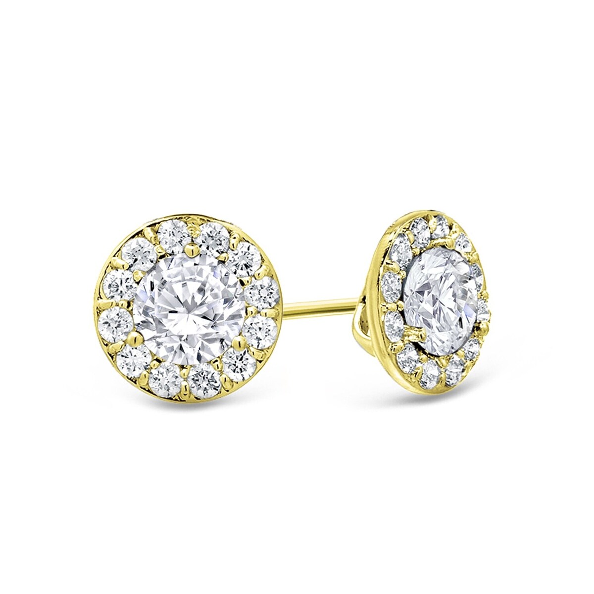 Auriya 14k Gold 1/2ctw Round Halo Diamond Stud Earrings