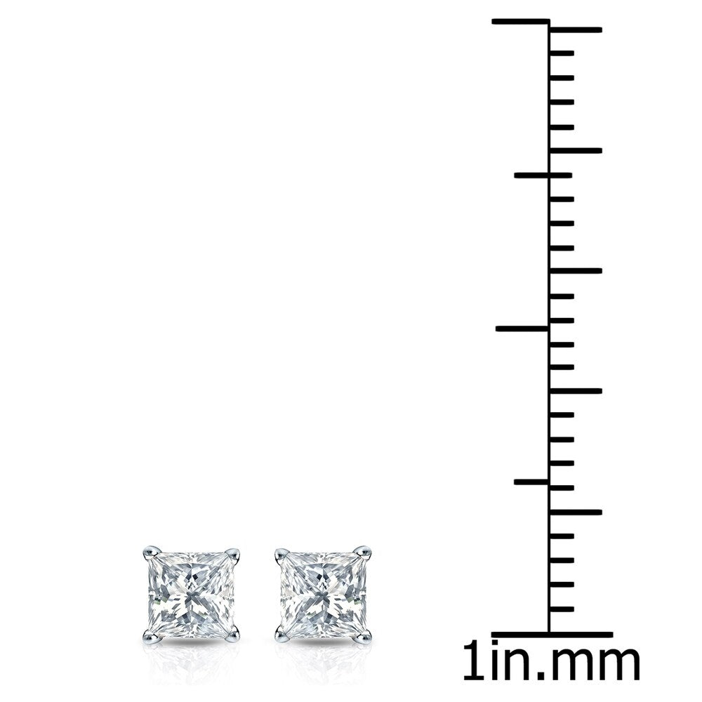 Auriya 1/3ctw Princess-cut Diamond Stud Earrings 14k Gold
