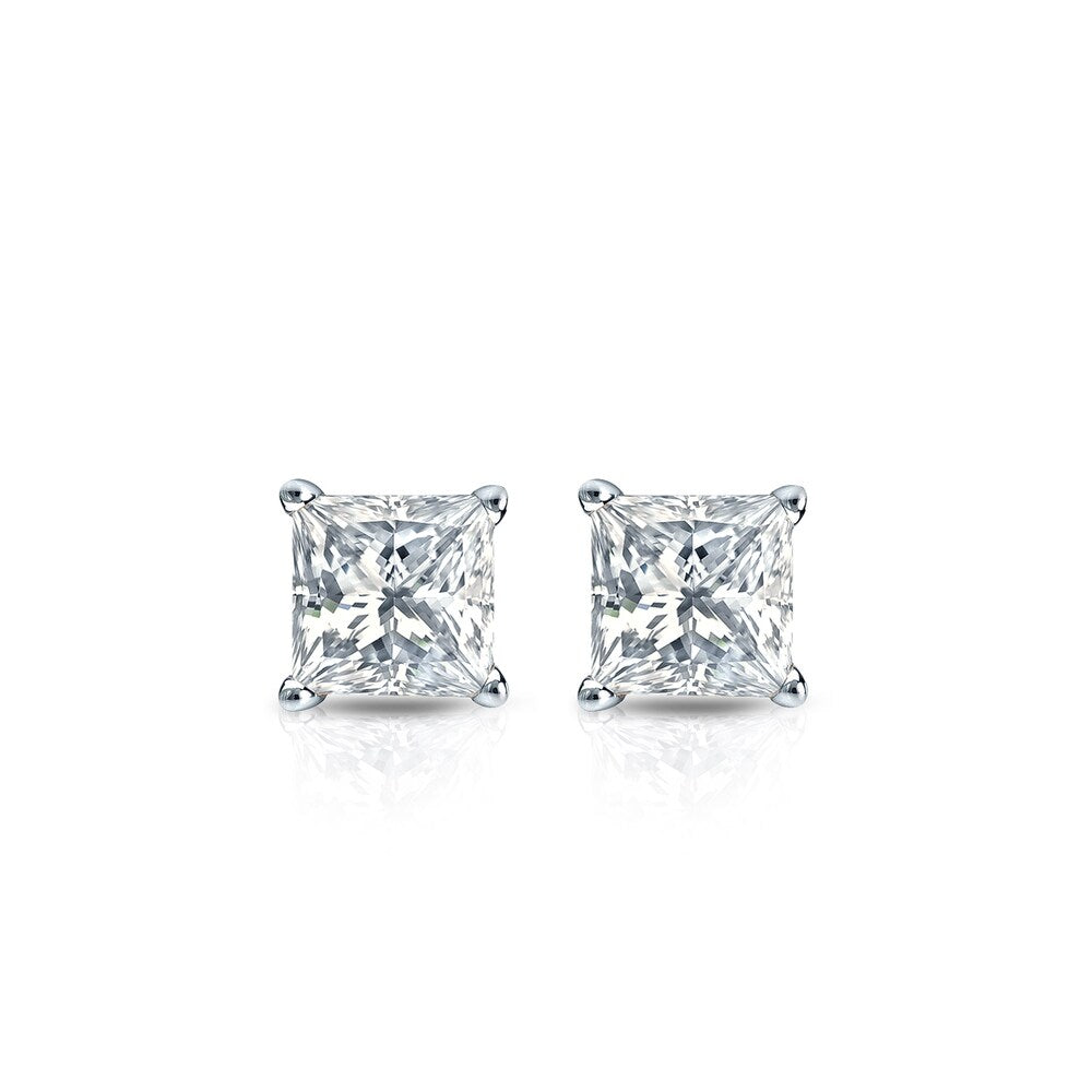 Auriya 1/3ctw Princess-cut Diamond Stud Earrings 14k Gold