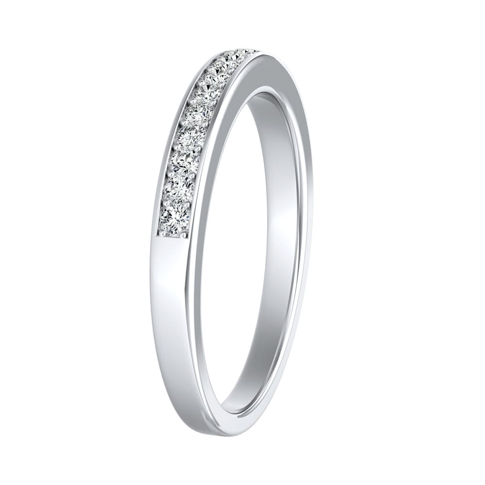 Auriya 14k Gold 1/5ctw Round Diamond Wedding Band
