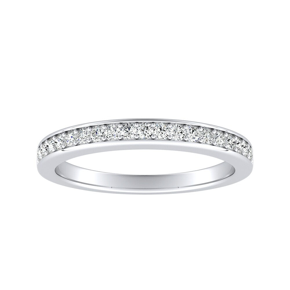 Auriya 14k Gold 1/5ctw Round Diamond Wedding Band