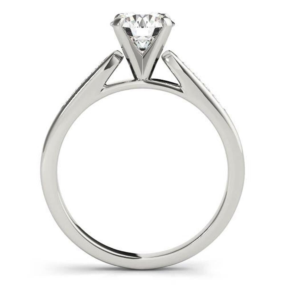 Auriya Classic 1ct Round Moissanite and Diamond Engagement Ring 1/10ctw 14K Gold