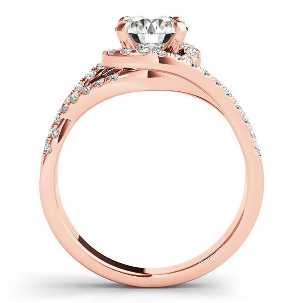 Auriya 14k Gold Modern 2 1/2ct Moissanite Halo Diamond Engagement Ring 3/8ctw
