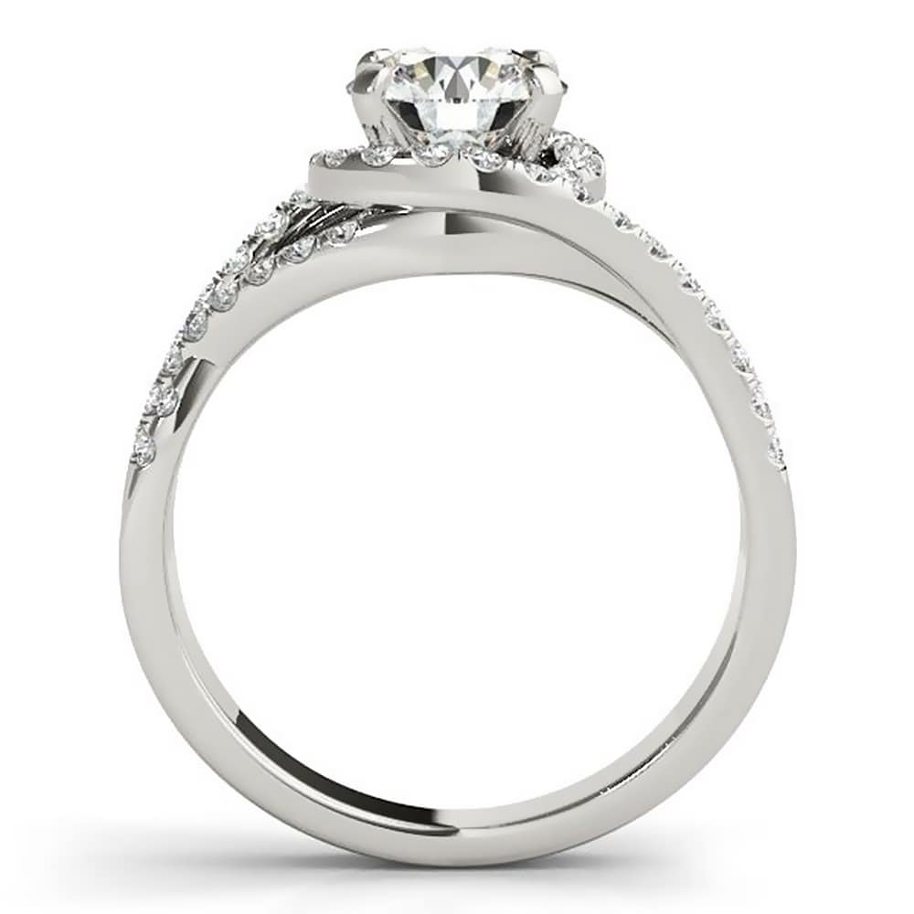 Auriya 14k Gold Modern 2 1/2ct Moissanite Halo Diamond Engagement Ring 3/8ctw
