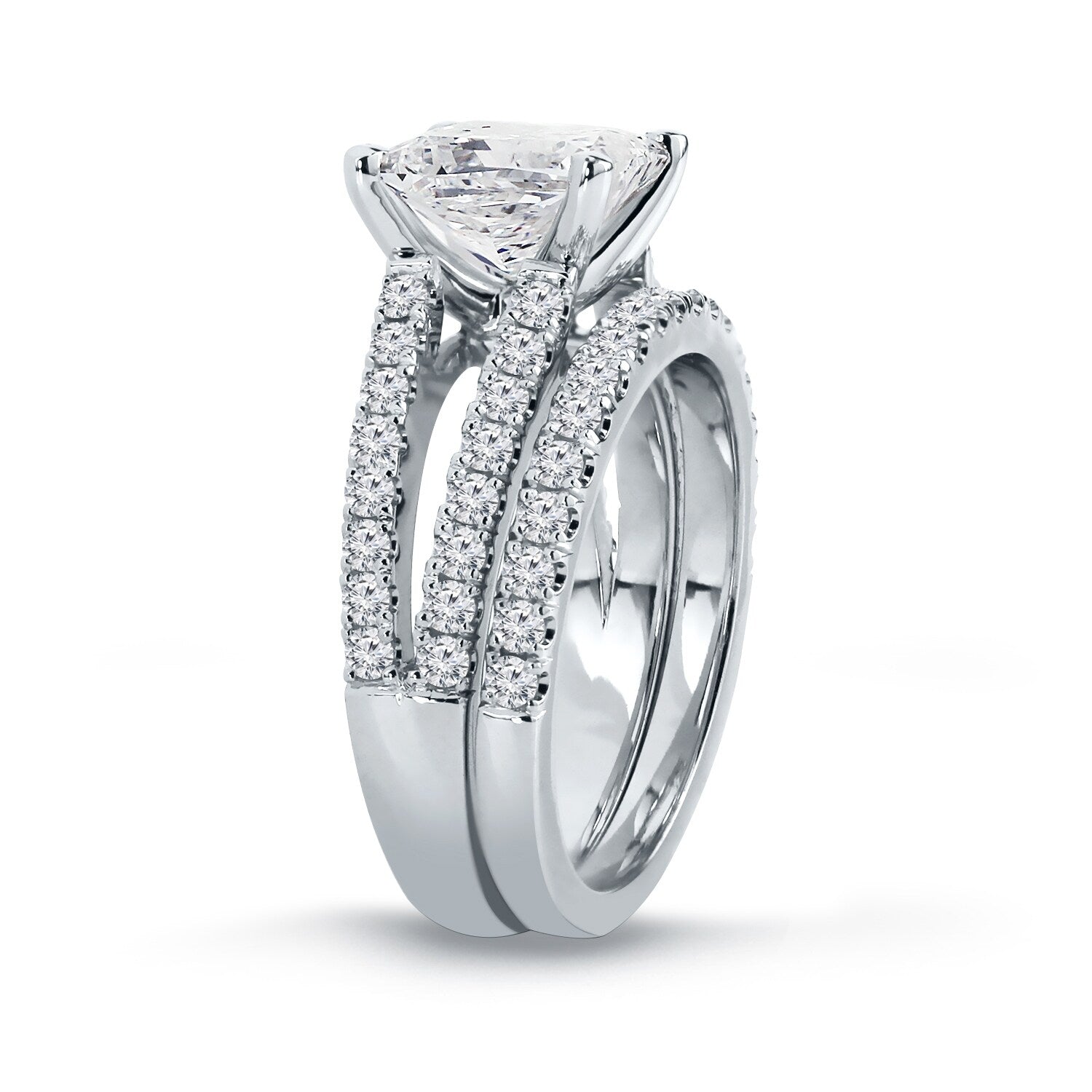 Auriya 2 5/8ctw Princess-cut Diamond Engagement Ring Set 14k Gold