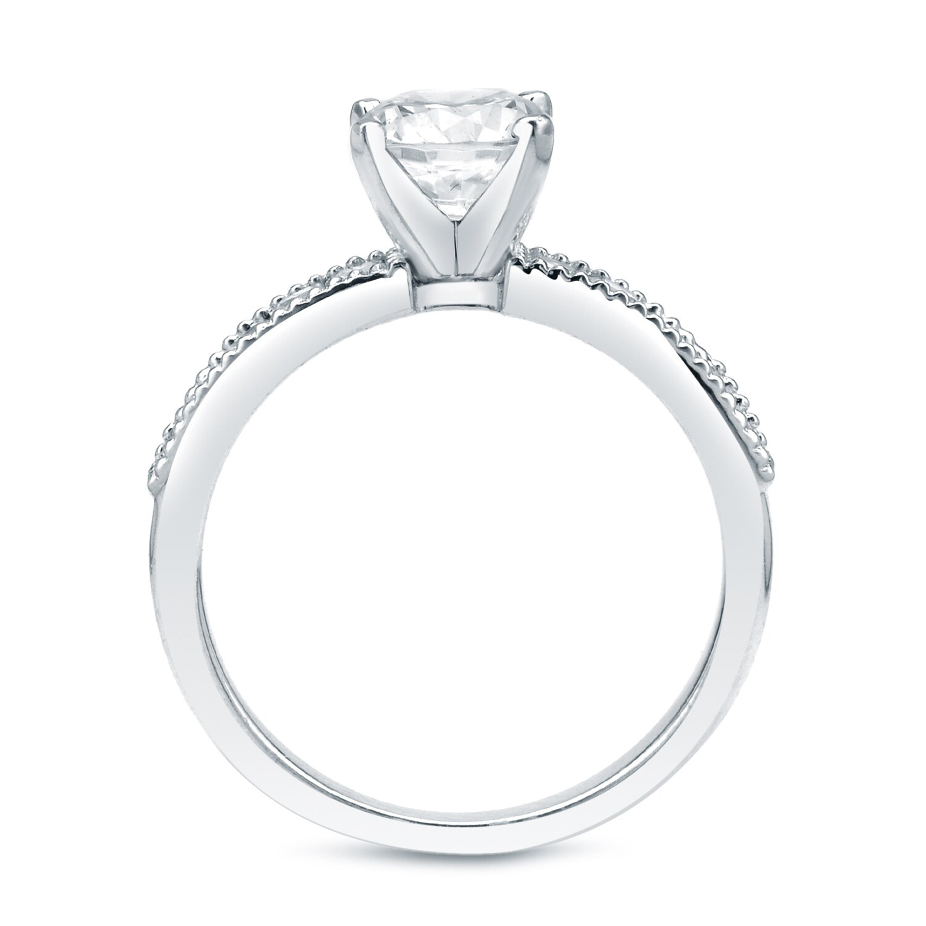 Auriya 14k Gold 2ctw Round Certified Diamond Engagement Ring Set Certified