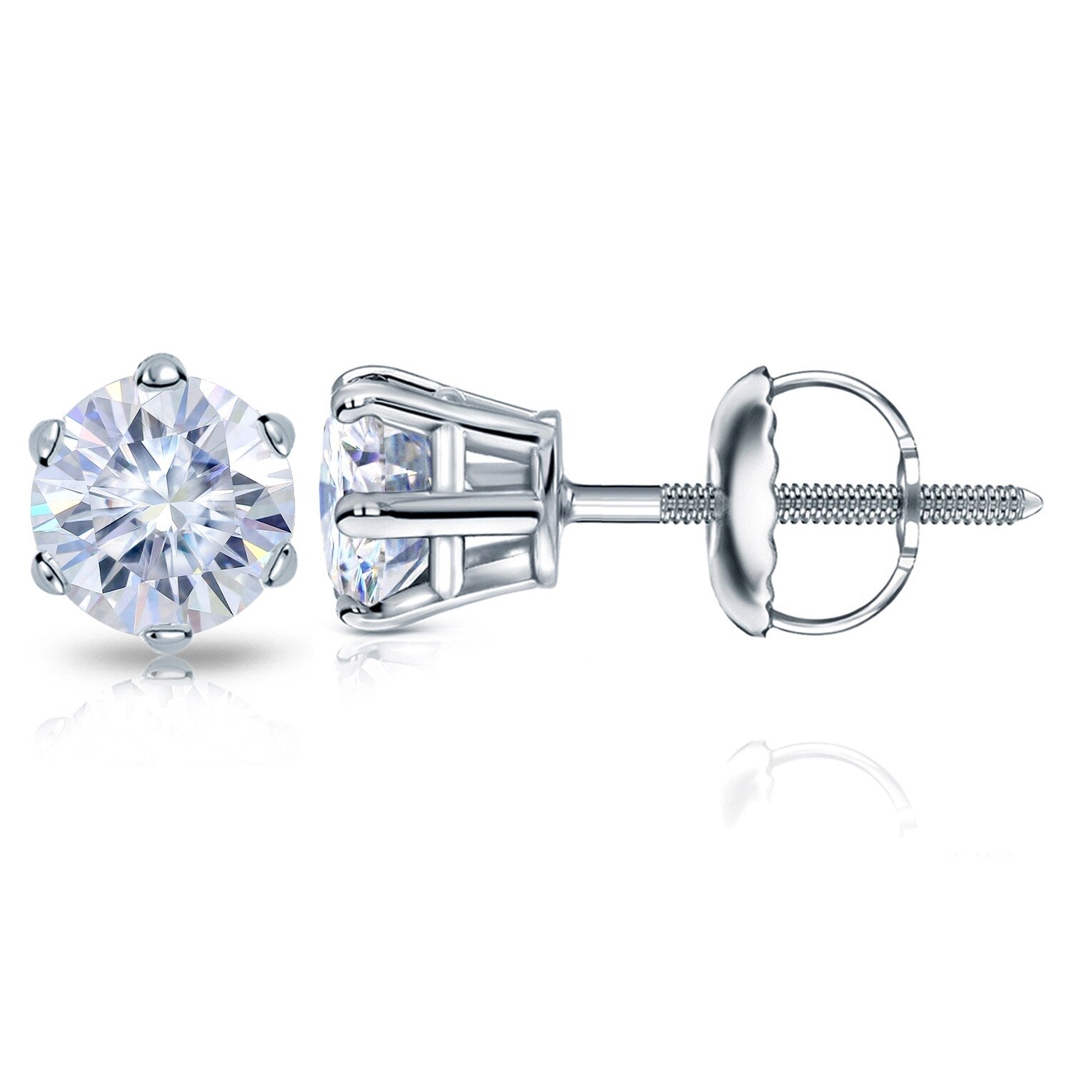 Auriya 3 1/2ctw Round Moissanite Stud Earrings 14k Gold - 7.8 mm